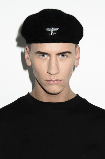 BOY FLAT CAP (BLACK/WHITE)