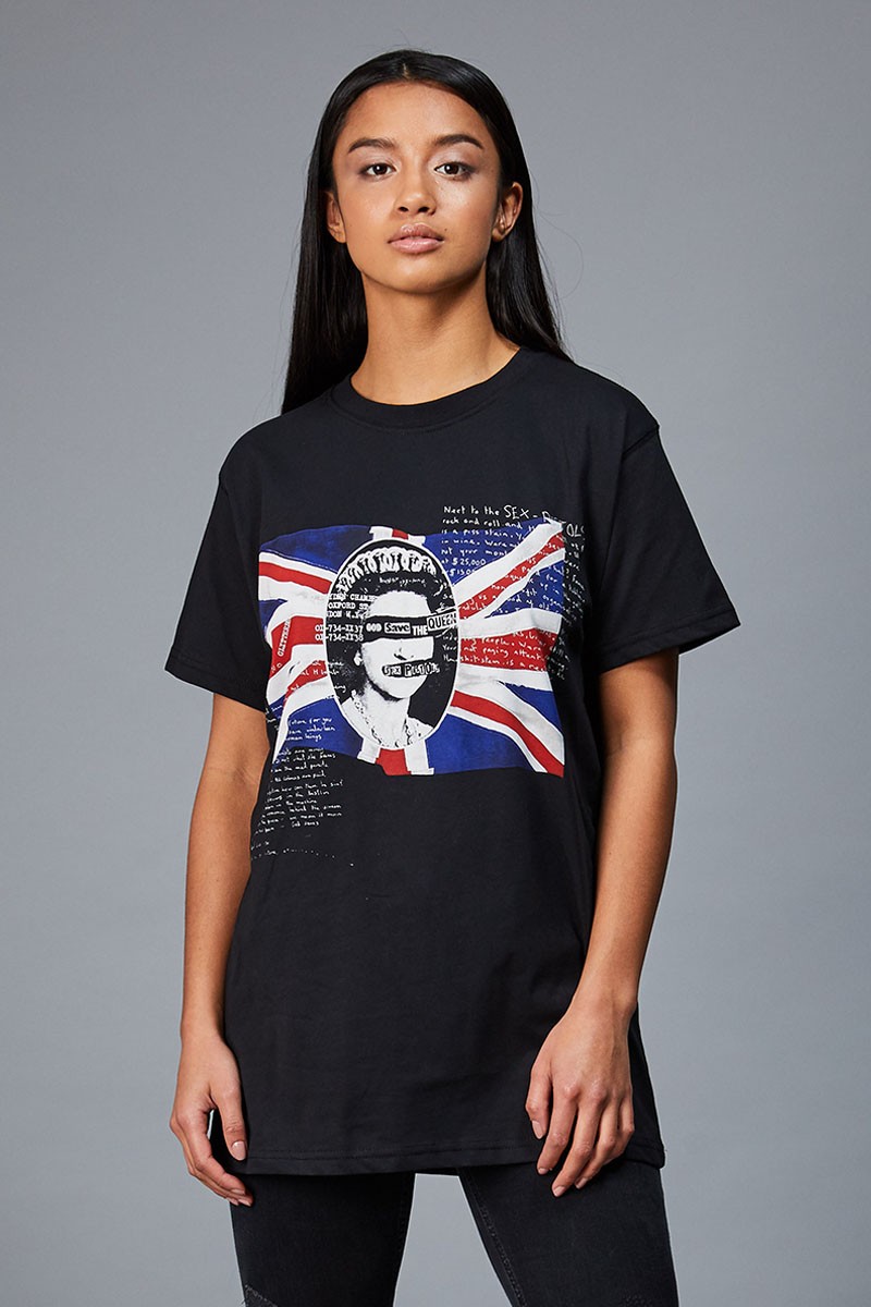 英国国旗女王黑色T恤