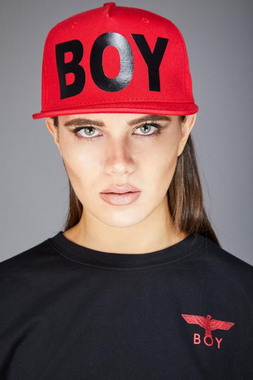 红色BOY字母帽子 红/黑