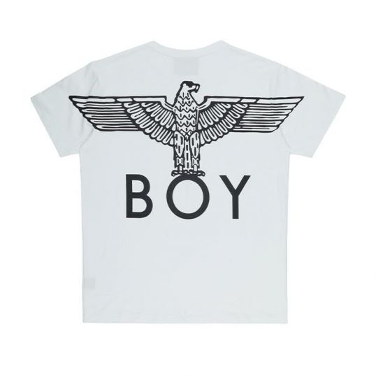 BOY    EAGLE 背面印花 T 恤 - 白色/黑色