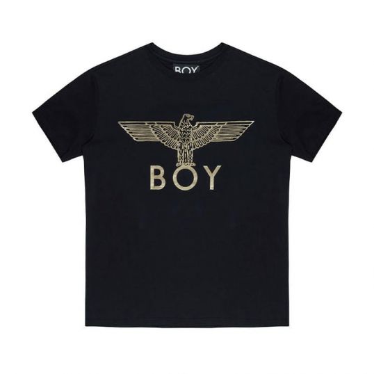 BOY    男孩鹰 T 恤 - 黑色/金色