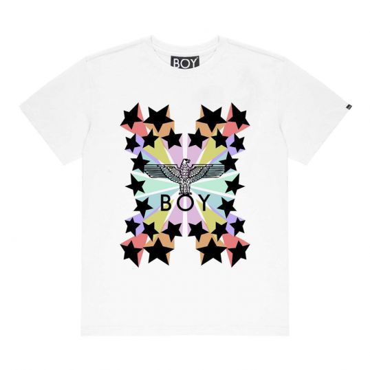 BOY    男孩星星 T 恤 - 白色