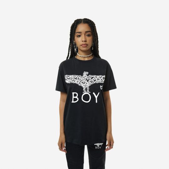 BOY    男孩心 T 恤 - 黑色