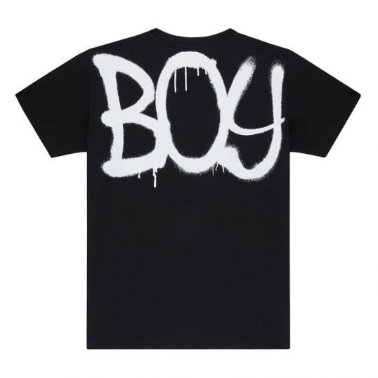 BOY   男孩喷雾 T 恤 - 黑色