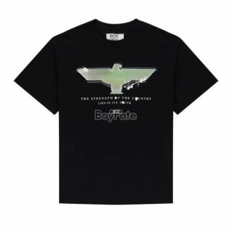 BOY    喷漆老鹰 T 恤 - 黑色/绿色