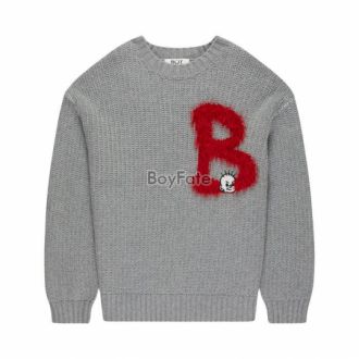 BOY      B 代表男童针织毛衣 - Snow MarL/HEATHER MARL